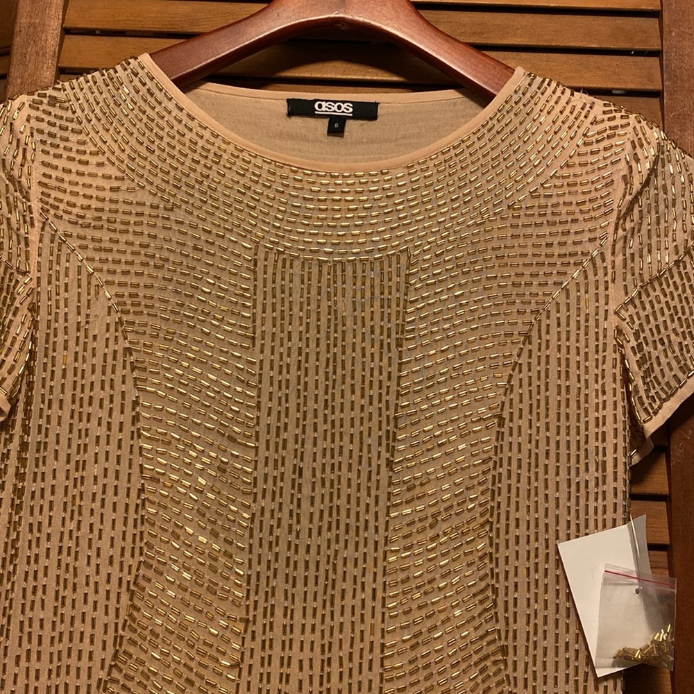 ASOS Gold Textured Dress - Picture 8 of 13